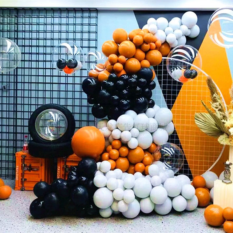 Retro Style Double-Layer Morandi Orange Macaron Orange Latex Balloon Chain Decoration Birthday Party Opening Ceremony Retro Style Double-Layer Morandi Orange Macaron Orange Latex Balloon Chain Decoration Birthday Party Opening Ceremony