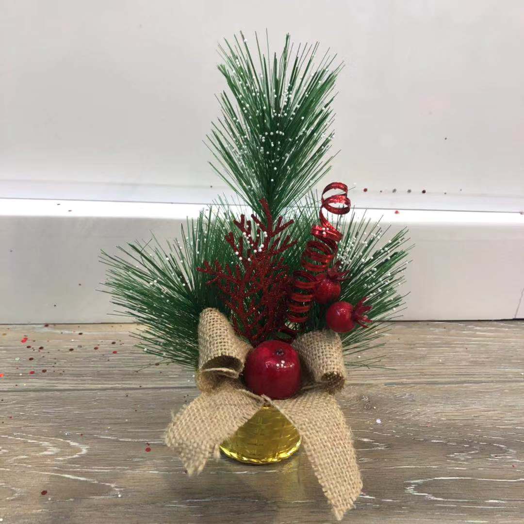 Imitation tree Christmas gift set piece pine needle tree miniature pine Christmas holiday flowerpot
