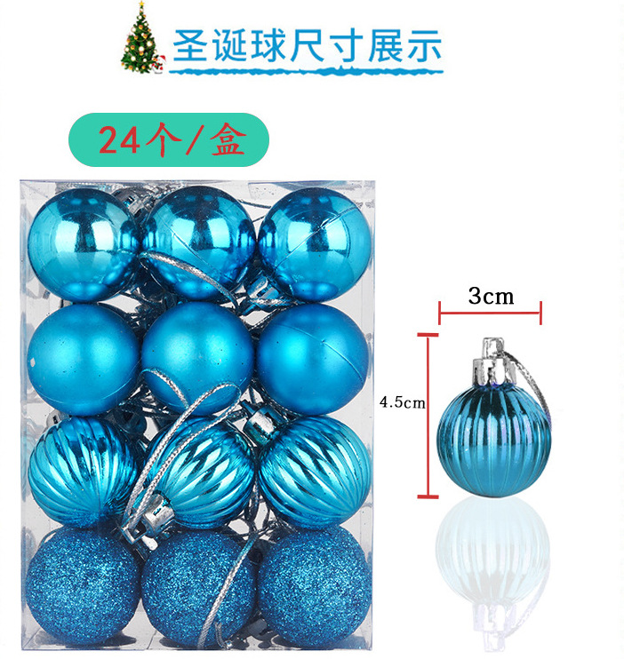 EBay Amazon Hot Selling Christmas Shaped Ball 3cm24 Plastic Christmas Color Ball Christmas Tree Small Pendant