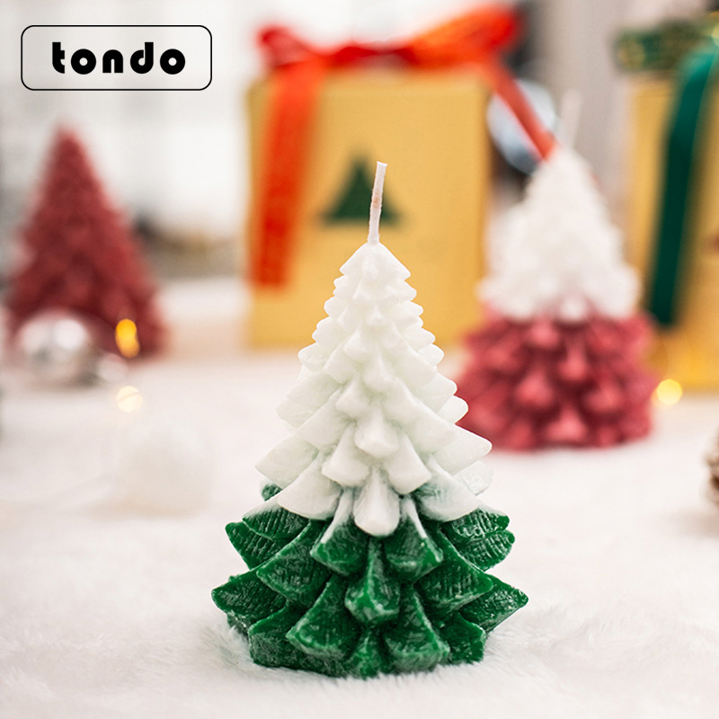 Tang De Christmas Gift Christmas Tree Shape Aromatherapy Candle Creative Festival Ice Flower Candle Atmosphere Decoration