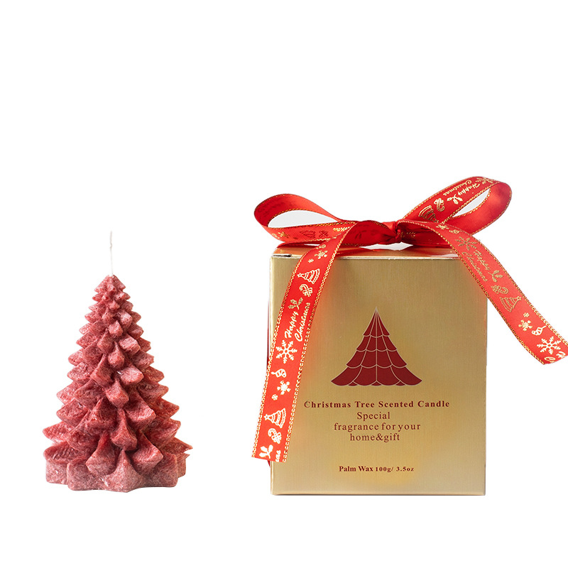 Tang De Christmas Gift Christmas Tree Shape Aromatherapy Candle Creative Festival Ice Flower Candle Atmosphere Decoration