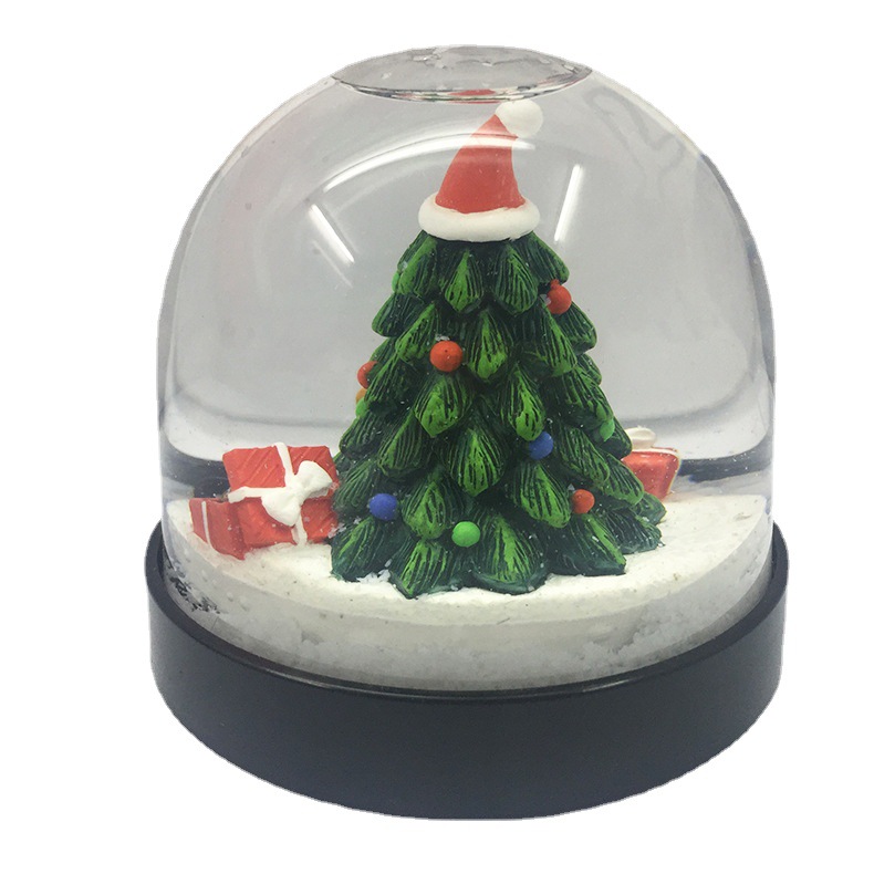Acrylic Christmas House Snowman Snow Crystal Ball Music Box Creative Christmas Gift Crystal Ball