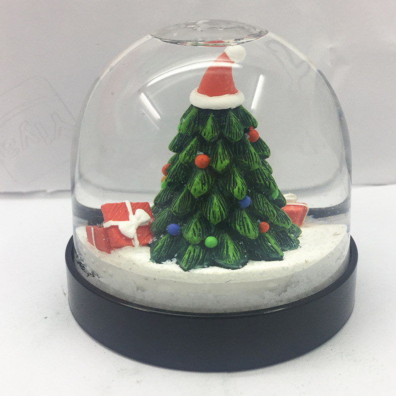 Acrylic Christmas House Snowman Snow Crystal Ball Music Box Creative Christmas Gift Crystal Ball