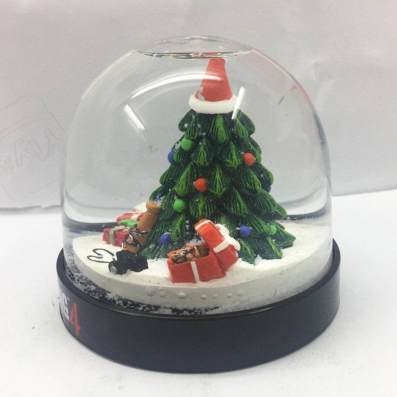 Acrylic Christmas House Snowman Snow Crystal Ball Music Box Creative Christmas Gift Crystal Ball