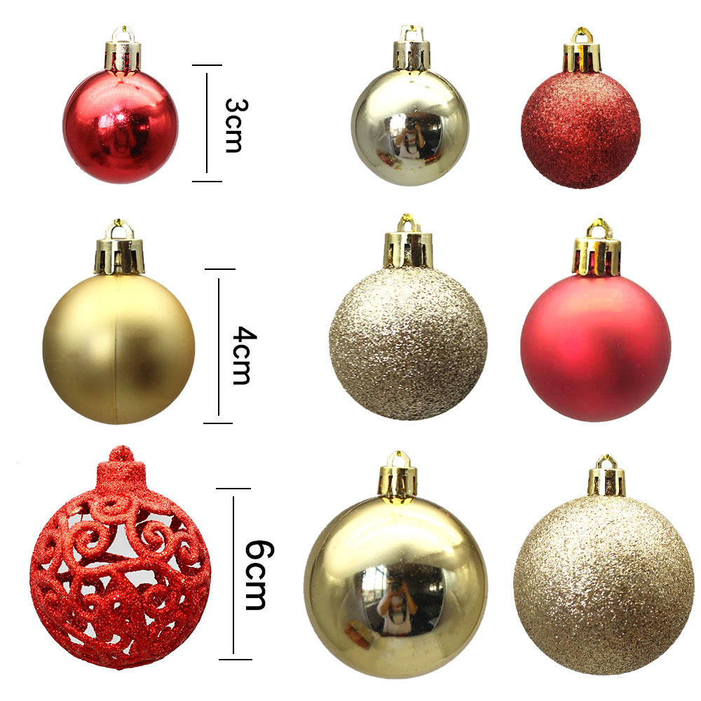Amazon Hot Christmas Decorations 100PCs Hollow Matte Plastic Ball Christmas Hanging Decoration Set