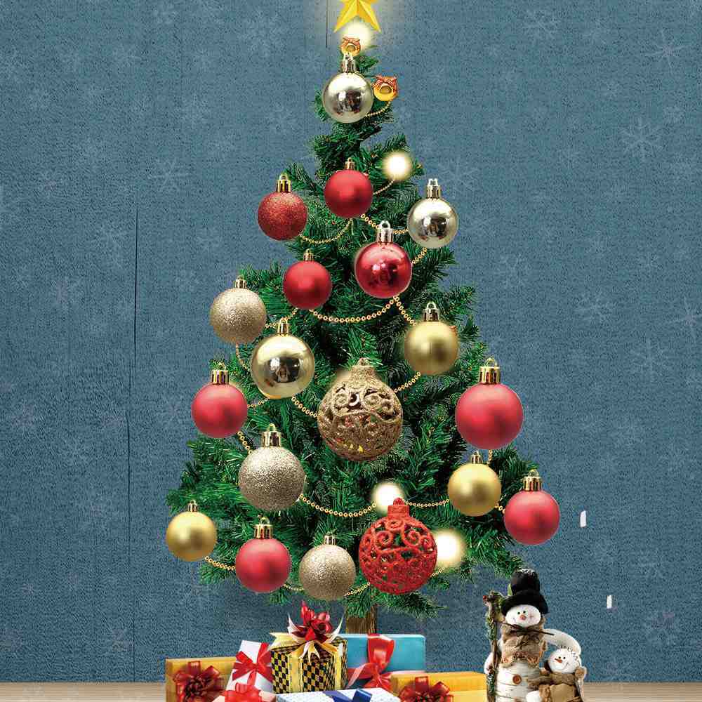 Amazon Hot Christmas Decorations 100PCs Hollow Matte Plastic Ball Christmas Hanging Decoration Set