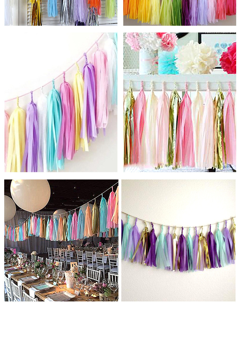 Amazon Paper Fringe Ribbon Tassel Latte Art Birthday Arrangement Decoration Wedding European and American Party Supplies Balloon Tassel