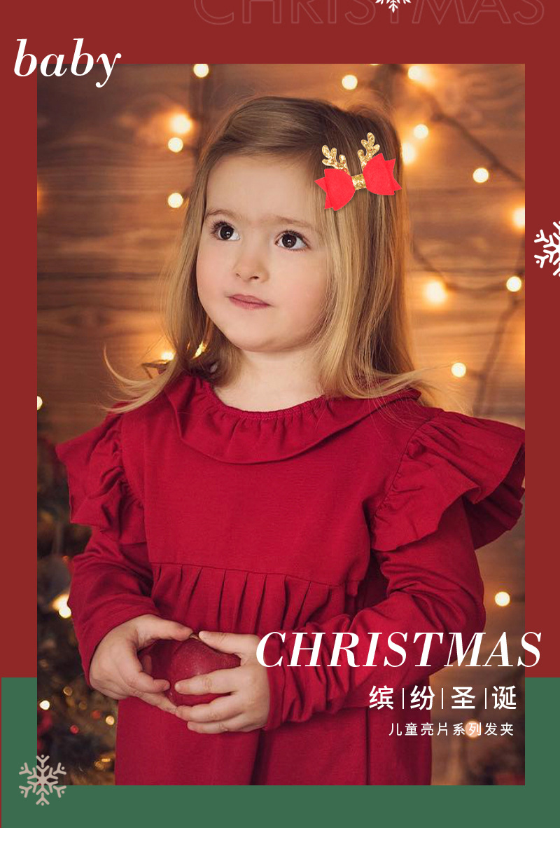 91108 Christmas Sequins Barrettes Non-Woven Flower Barrettes Hair Ball Bow Barrettes