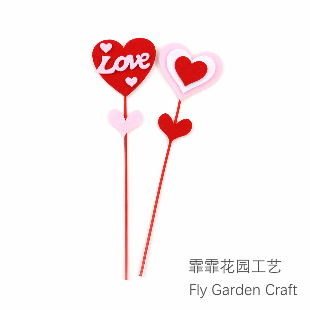 Non-Woven Fabric Felt Cloth Cake Decorative Insertion I Love You Love Balloon Decorative Flag Valentine&#039;s Day Wedding Topper for Baking