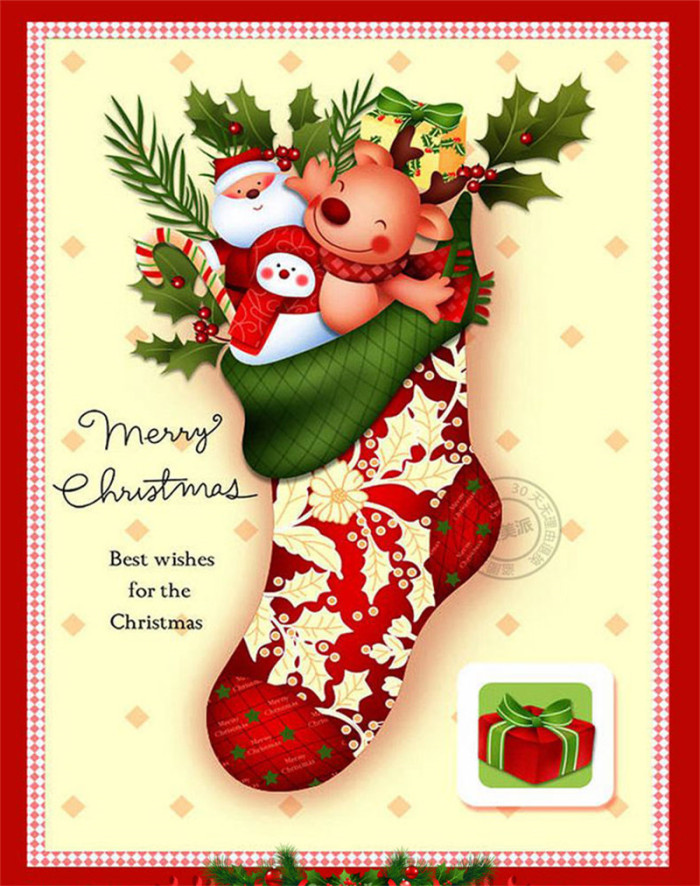 Christmas decorations Santa Claus small socks pendant gift bag