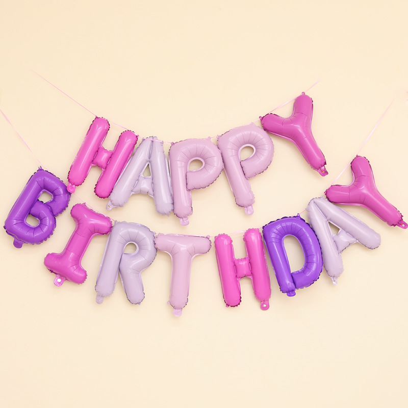 Factory Direct Sales 16-Inch Body Beauty Happy Birthday Letter Atmosphere Decoration Supplies Aluminum Film Balloon Combo Set Factory Direct Sales 16-Inch Body Beauty Happy Birthday Letter Atmosphere Decoration Supplies Aluminum Film Balloon Combo Set