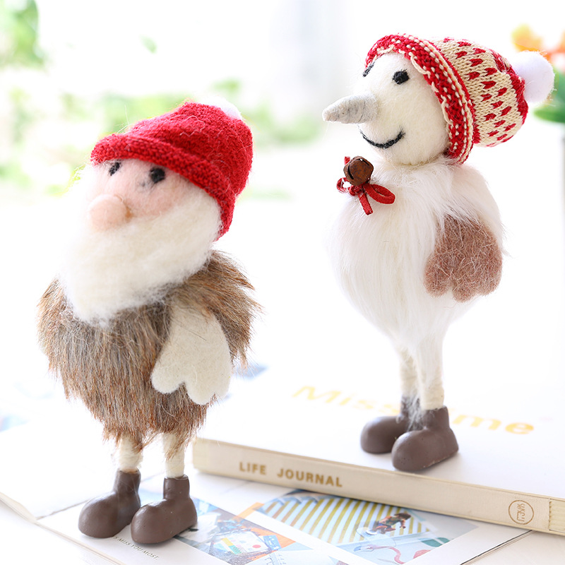 In Stock Wholesale Wool Felt Artware Santa Claus Finished Toy Photography Prop Decoration Factory Wholesale