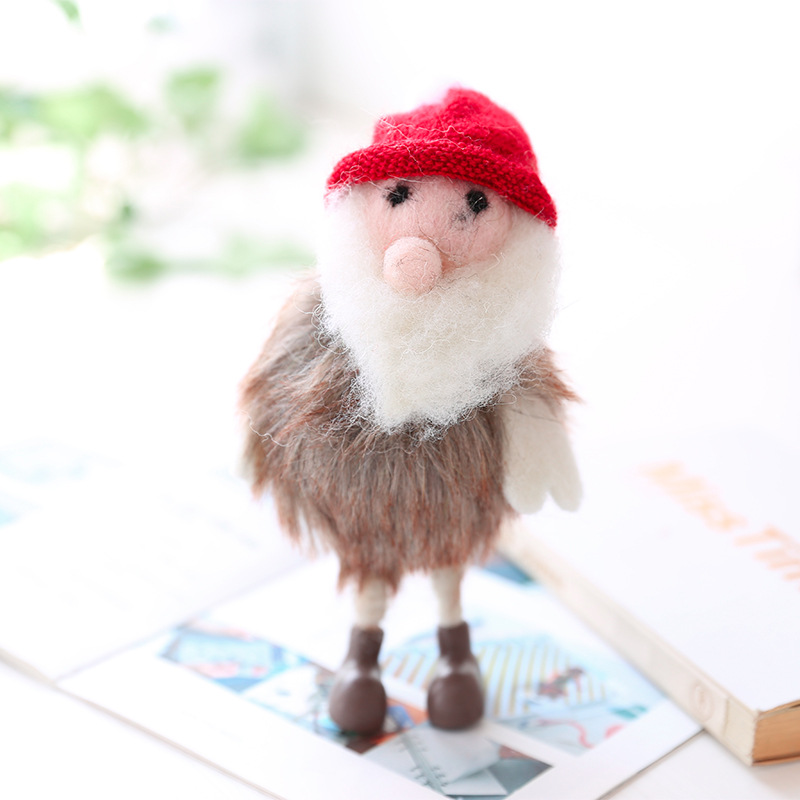 In Stock Wholesale Wool Felt Artware Santa Claus Finished Toy Photography Prop Decoration Factory Wholesale