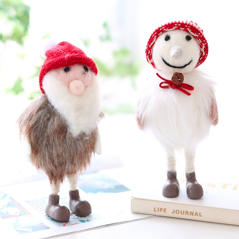 In Stock Wholesale Wool Felt Artware Santa Claus Finished Toy Photography Prop Decoration Factory Wholesale