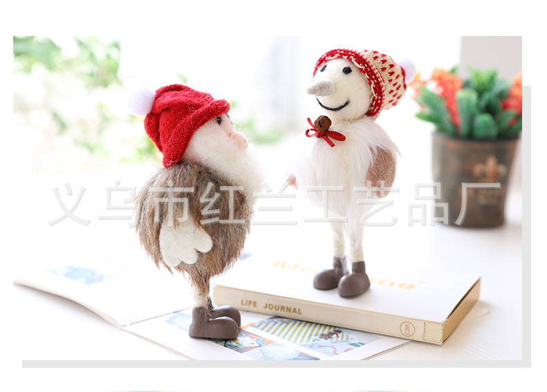In Stock Wholesale Wool Felt Artware Santa Claus Finished Toy Photography Prop Decoration Factory Wholesale
