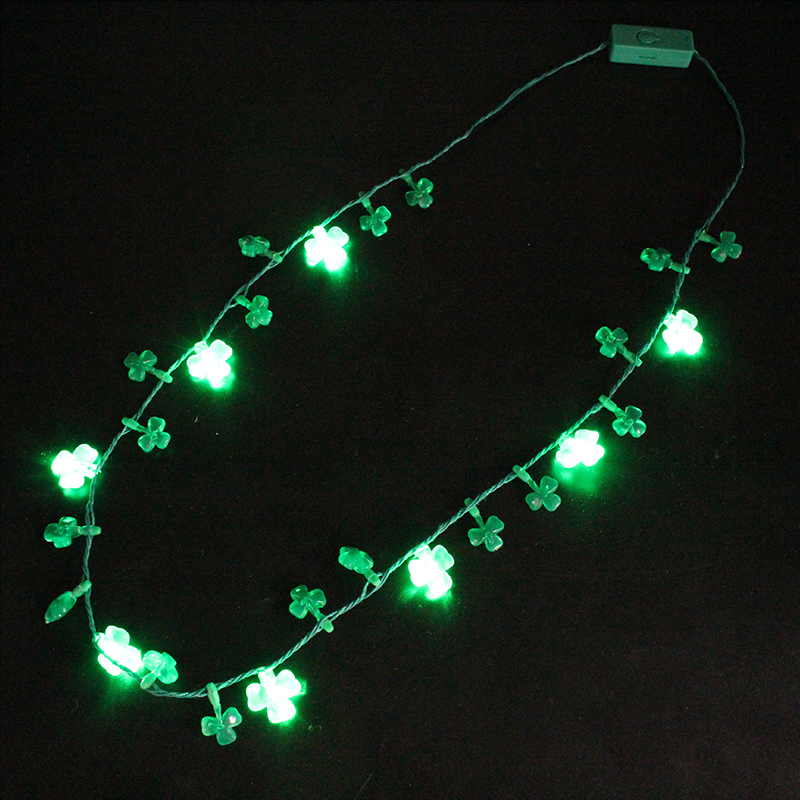 ZD Factory Direct Sales Foreign Trade Popular Style Luminous Led Clover Necklace Halloween Christmas Party Supplies ZD Factory Direct Sales Foreign Trade Popular Style Luminous Led Clover Necklace Halloween Christmas Party Supplies