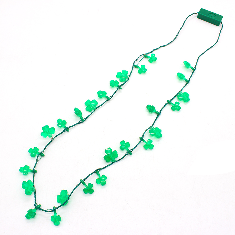 ZD Factory Direct Sales Foreign Trade Popular Style Luminous Led Clover Necklace Halloween Christmas Party Supplies ZD Factory Direct Sales Foreign Trade Popular Style Luminous Led Clover Necklace Halloween Christmas Party Supplies