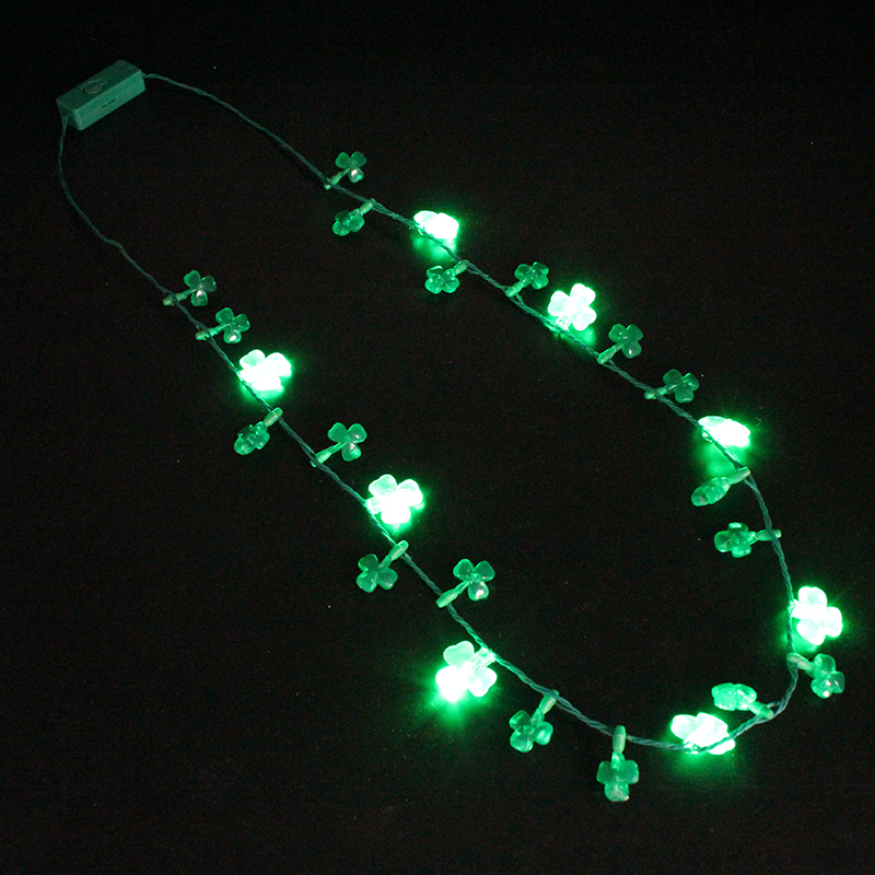 ZD Factory Direct Sales Foreign Trade Popular Style Luminous Led Clover Necklace Halloween Christmas Party Supplies ZD Factory Direct Sales Foreign Trade Popular Style Luminous Led Clover Necklace Halloween Christmas Party Supplies