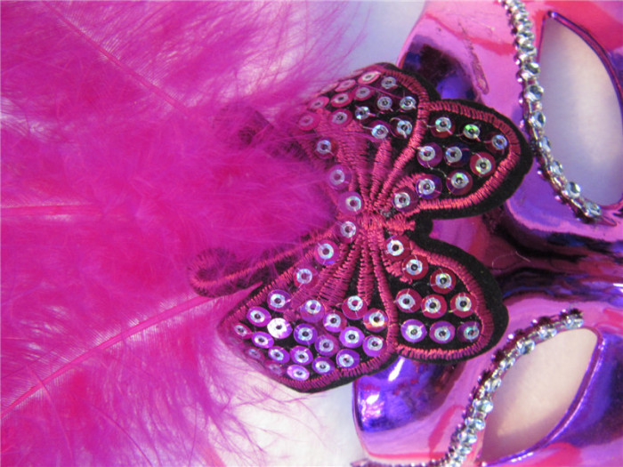 [factory direct sales] three root hair root hair paste cloth embroidery butterfly dance Mask Halloween party supplies