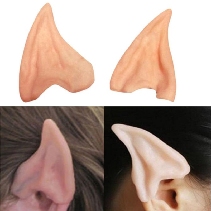Halloween Elf Half Ear Supplies Dress up Props Fake Pointed Ear Latex Vinyl Fairy