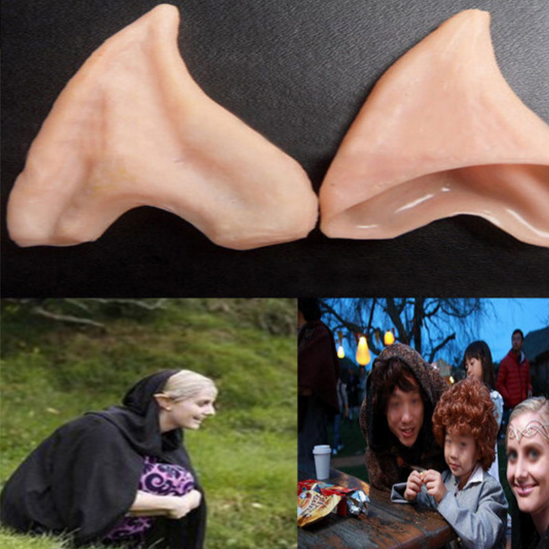 Halloween Elf Half Ear Supplies Dress up Props Fake Pointed Ear Latex Vinyl Fairy