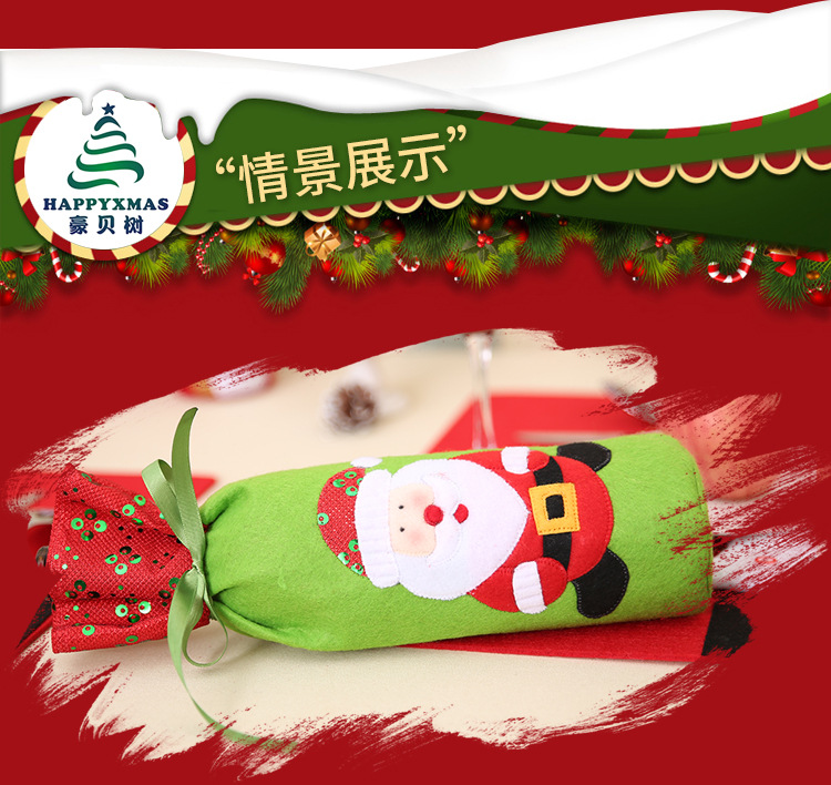 New Christmas Supplies Christmas Sequins Embroidered Wine Bottle Bag Santa Claus Wine Bag