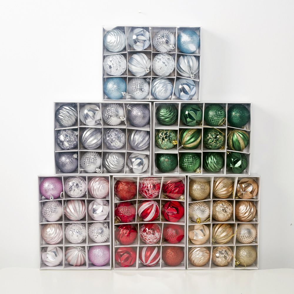 Christmas Tree hot style pendent Christmas Supplies Presents Decorated Balls 6CM12 Boxed PVC Christmas display balls