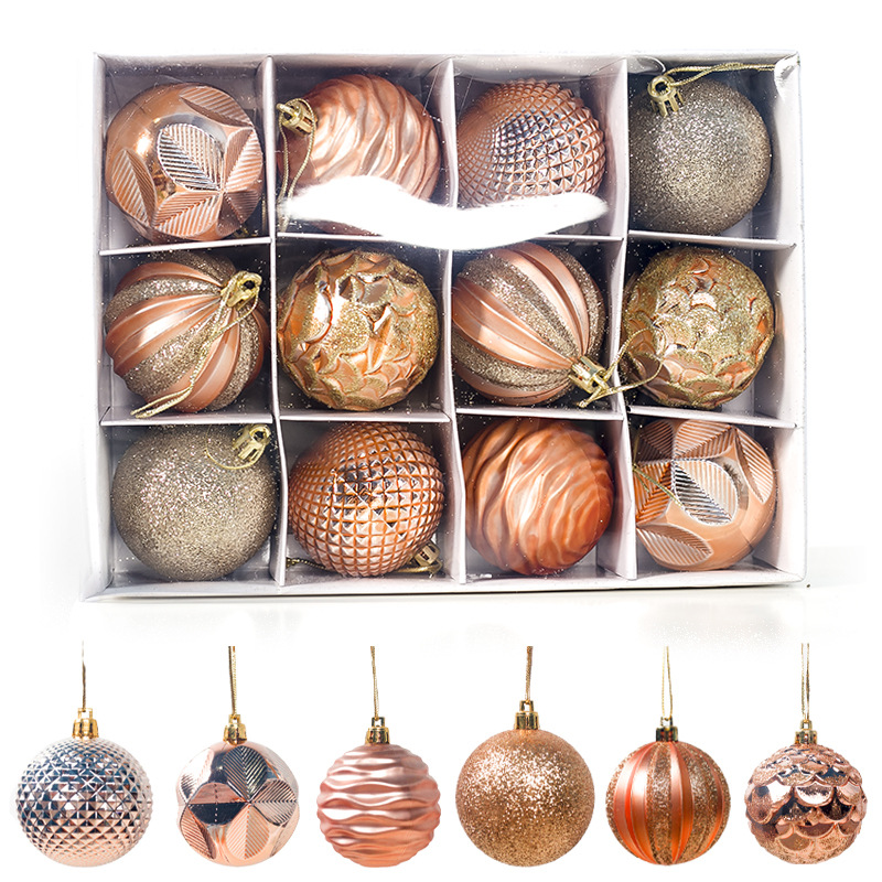 Christmas Tree hot style pendent Christmas Supplies Presents Decorated Balls 6CM12 Boxed PVC Christmas display balls