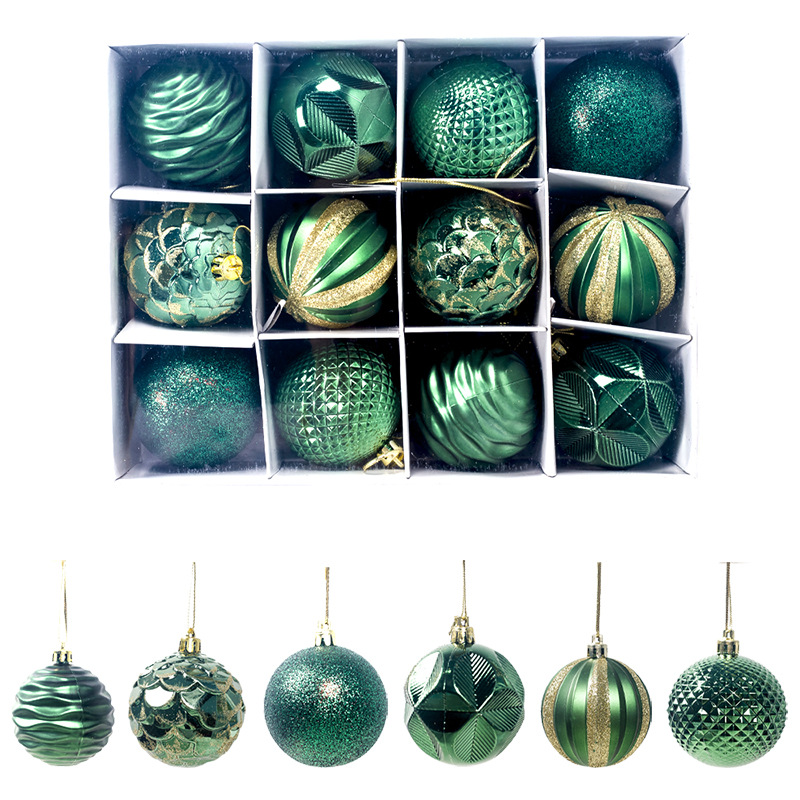 Christmas Tree hot style pendent Christmas Supplies Presents Decorated Balls 6CM12 Boxed PVC Christmas display balls