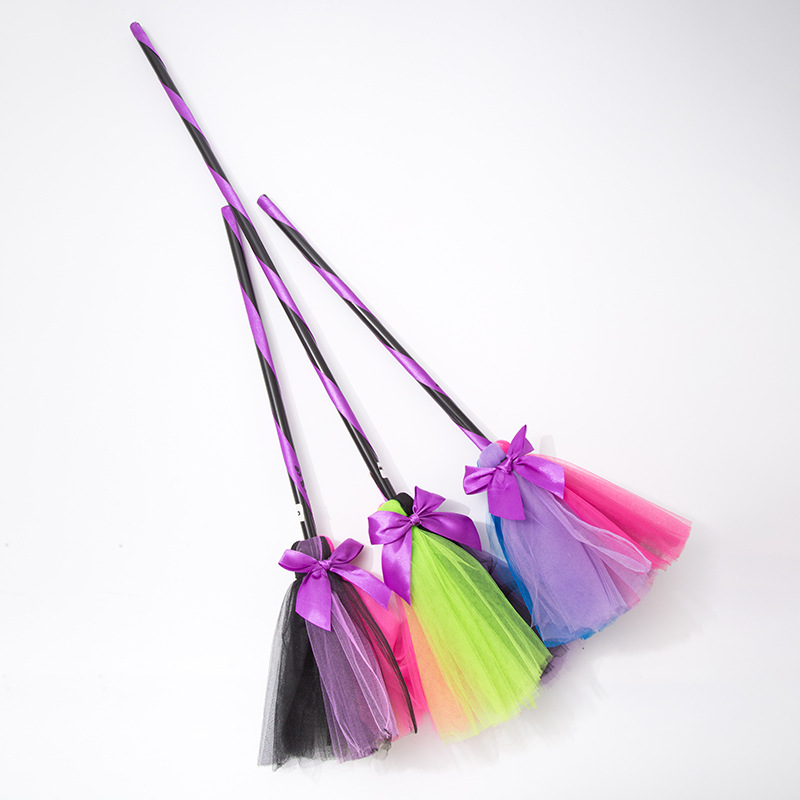 Halloween children witch stripes broomstick C short Halloween PT supplies wholesale Christmas supplies can be customized