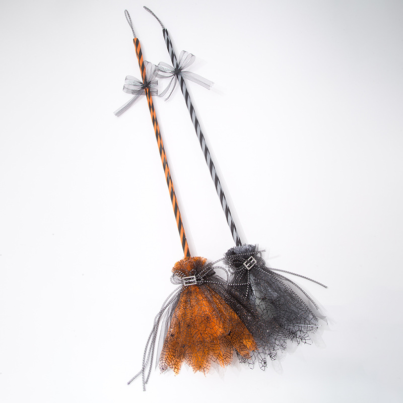 Halloween children witch stripes broomstick C short Halloween PT supplies wholesale Christmas supplies can be customized