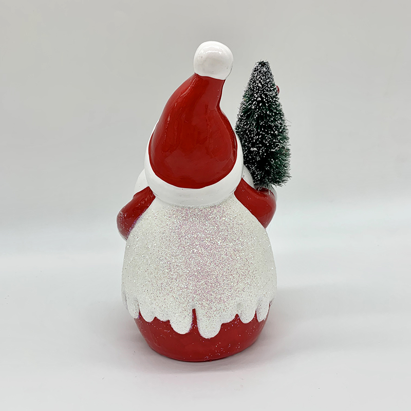 Christmas Ceramic Crafts Santa Claus Snowman  LED light Desktop Decoration Bar Shop Window Home Decoration  Ornaments