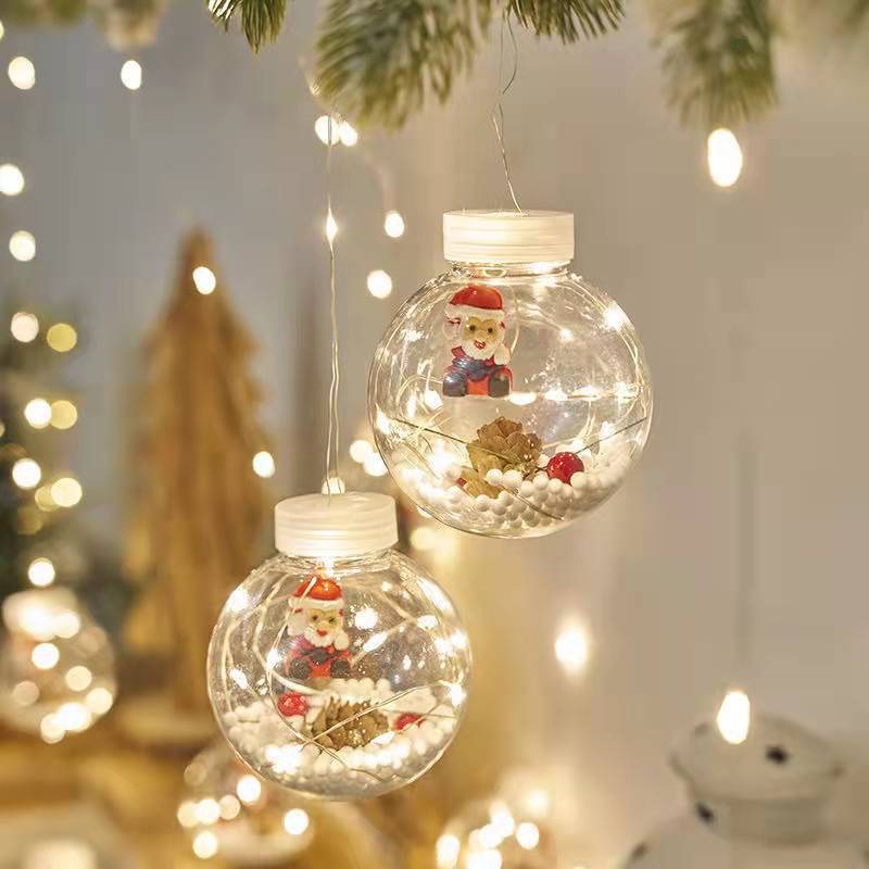 Led Wish Orbs Curtain Light Santa Claus Snowman Christmas Tree Window Festival Decoration Copper Wire Lamp Ball Lighting Chain