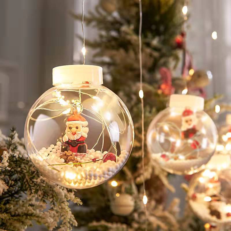 Led Wish Orbs Curtain Light Santa Claus Snowman Christmas Tree Window Festival Decoration Copper Wire Lamp Ball Lighting Chain