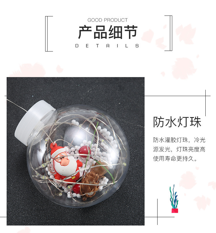 Led Wish Orbs Curtain Light Santa Claus Snowman Christmas Tree Window Festival Decoration Copper Wire Lamp Ball Lighting Chain