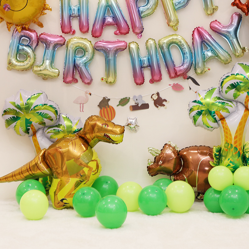Children&#039;s Birthday Theme Party Combination Cartoon Aluminum Film Package Happy Kindergarten Stage Decoration Background Balloon
