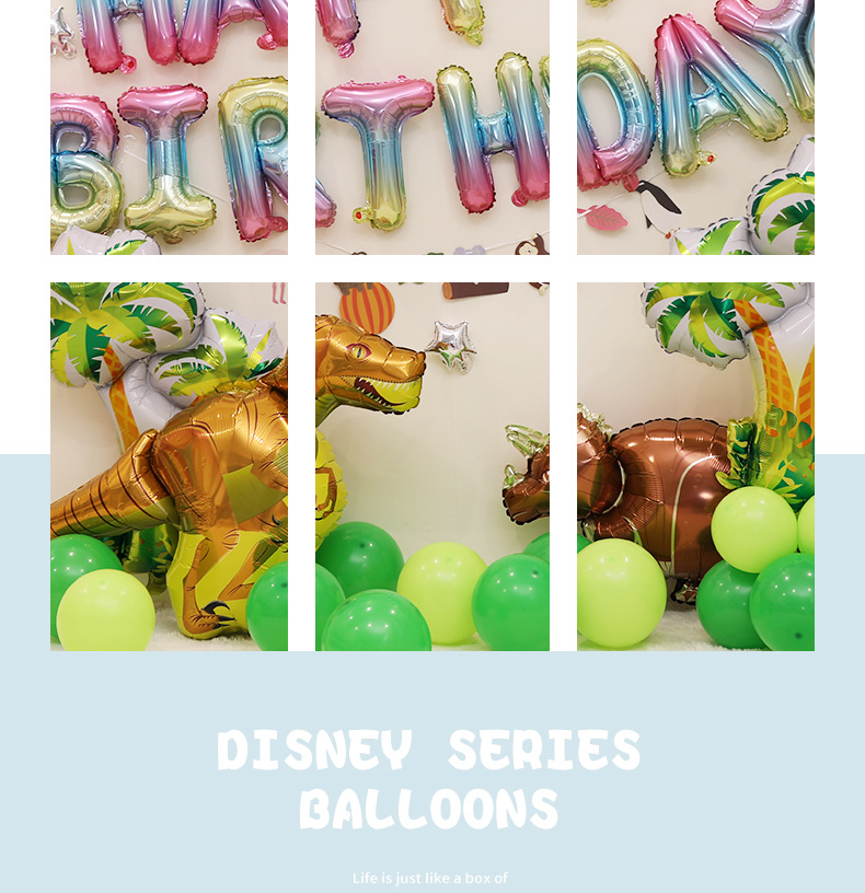 Children's Birthday Theme Party Combination Cartoon Aluminum Film Package Happy Kindergarten Stage Decoration Background Balloon