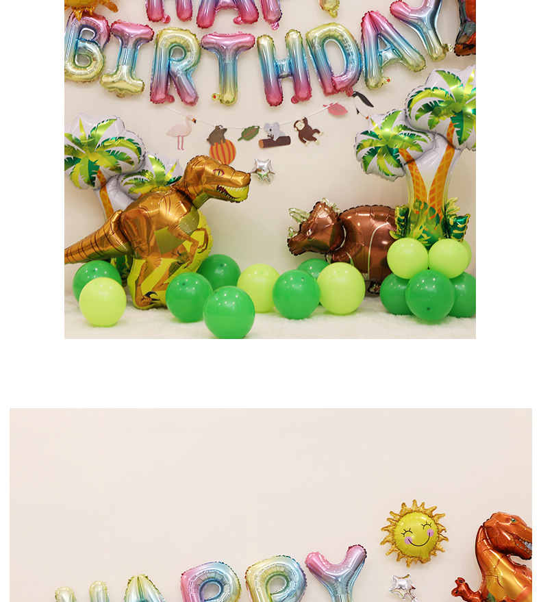 Children's Birthday Theme Party Combination Cartoon Aluminum Film Package Happy Kindergarten Stage Decoration Background Balloon
