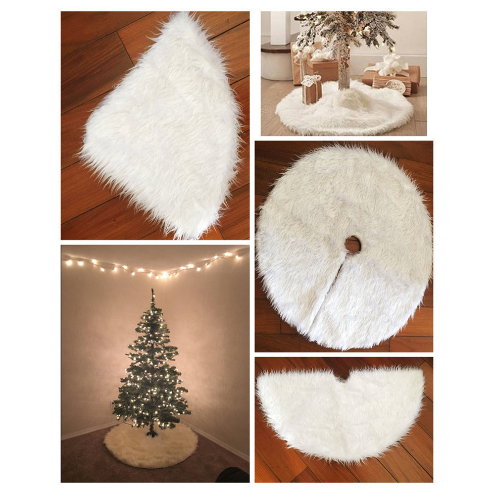 Christmas tree skirts Pure white long hair Christmas tree Hotel shopping mall home presents Christmas tree feet Christmas tree skirts Pure white long hair Christmas tree Hotel shopping mall home presents Christmas tree feet