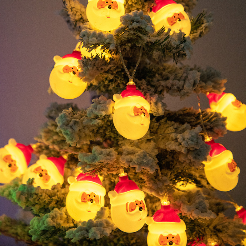 New Blow Molding Painted Christmas Holiday Decoration LED Lighting Chain Indoor Layout Santa Claus Copper Wire Lamp