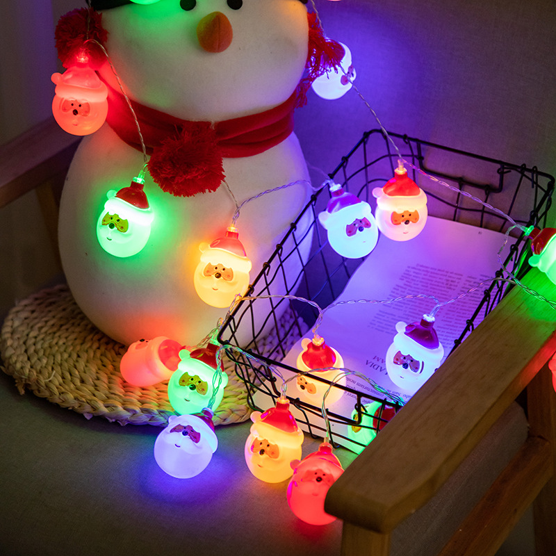 New Blow Molding Painted Christmas Holiday Decoration LED Lighting Chain Indoor Layout Santa Claus Copper Wire Lamp