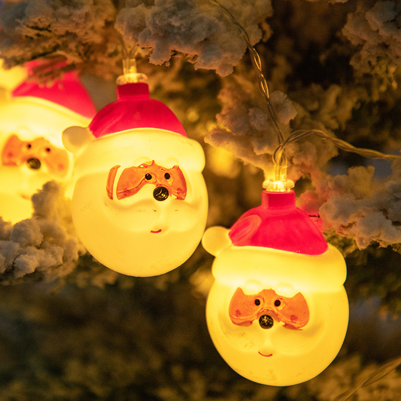 New Blow Molding Painted Christmas Holiday Decoration LED Lighting Chain Indoor Layout Santa Claus Copper Wire Lamp