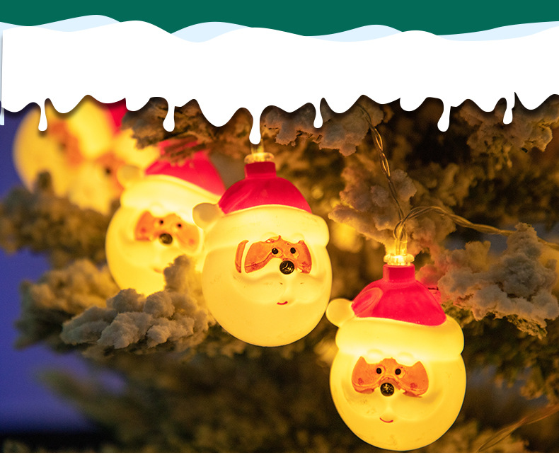 New Blow Molding Painted Christmas Holiday Decoration LED Lighting Chain Indoor Layout Santa Claus Copper Wire Lamp