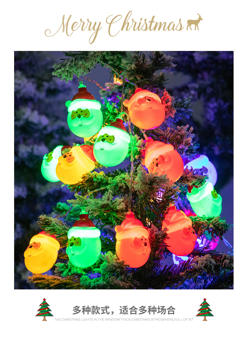 New Blow Molding Painted Christmas Holiday Decoration LED Lighting Chain Indoor Layout Santa Claus Copper Wire Lamp