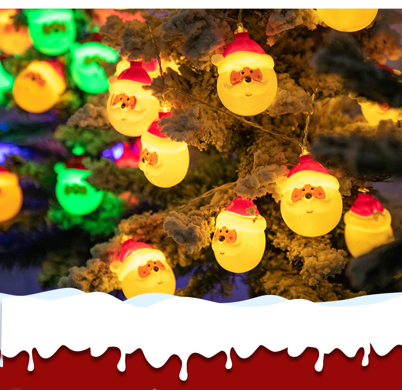 New Blow Molding Painted Christmas Holiday Decoration LED Lighting Chain Indoor Layout Santa Claus Copper Wire Lamp