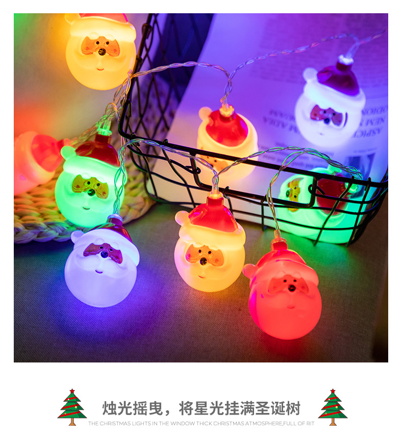 New Blow Molding Painted Christmas Holiday Decoration LED Lighting Chain Indoor Layout Santa Claus Copper Wire Lamp
