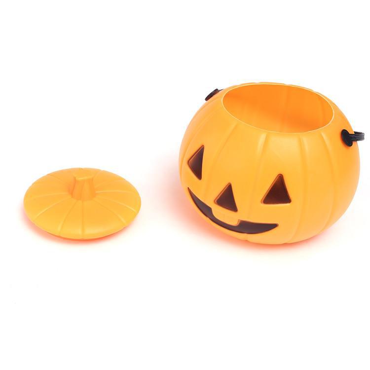 Halloween Pumpkin Lantern Portable Self-Produced Decoration Festive Supplies Halloween Props Playing Plastic Children Pumpkin Lantern