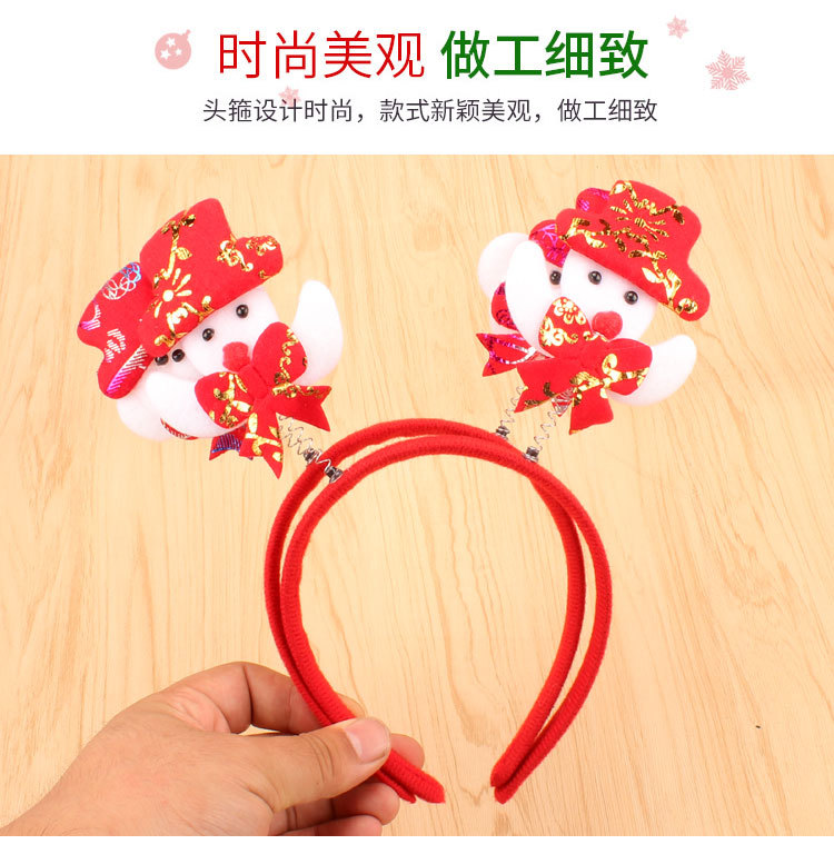 Factory Direct Sales Christmas Headband Santa Claus Decorative Headdress Headband Plush Antlers Hair Clip Christmas Gift