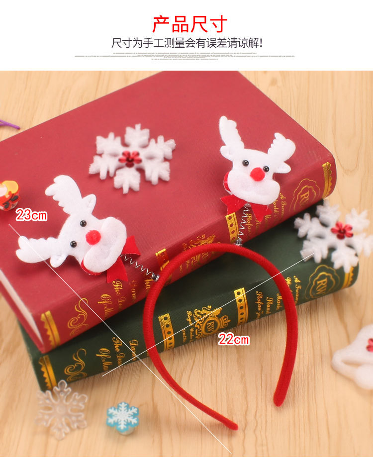 Factory Direct Sales Christmas Headband Santa Claus Decorative Headdress Headband Plush Antlers Hair Clip Christmas Gift
