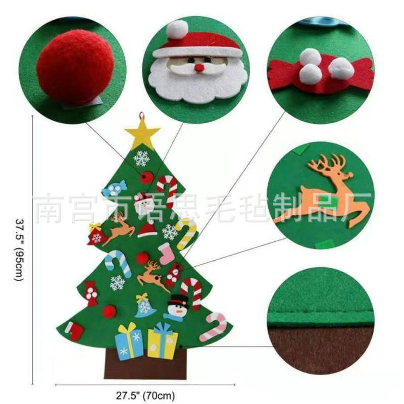 Spot Felt Small Christmas Tree Handmade DIY Non-Woven Christmas Tree Decoration Christmas Mini Christmas Tree